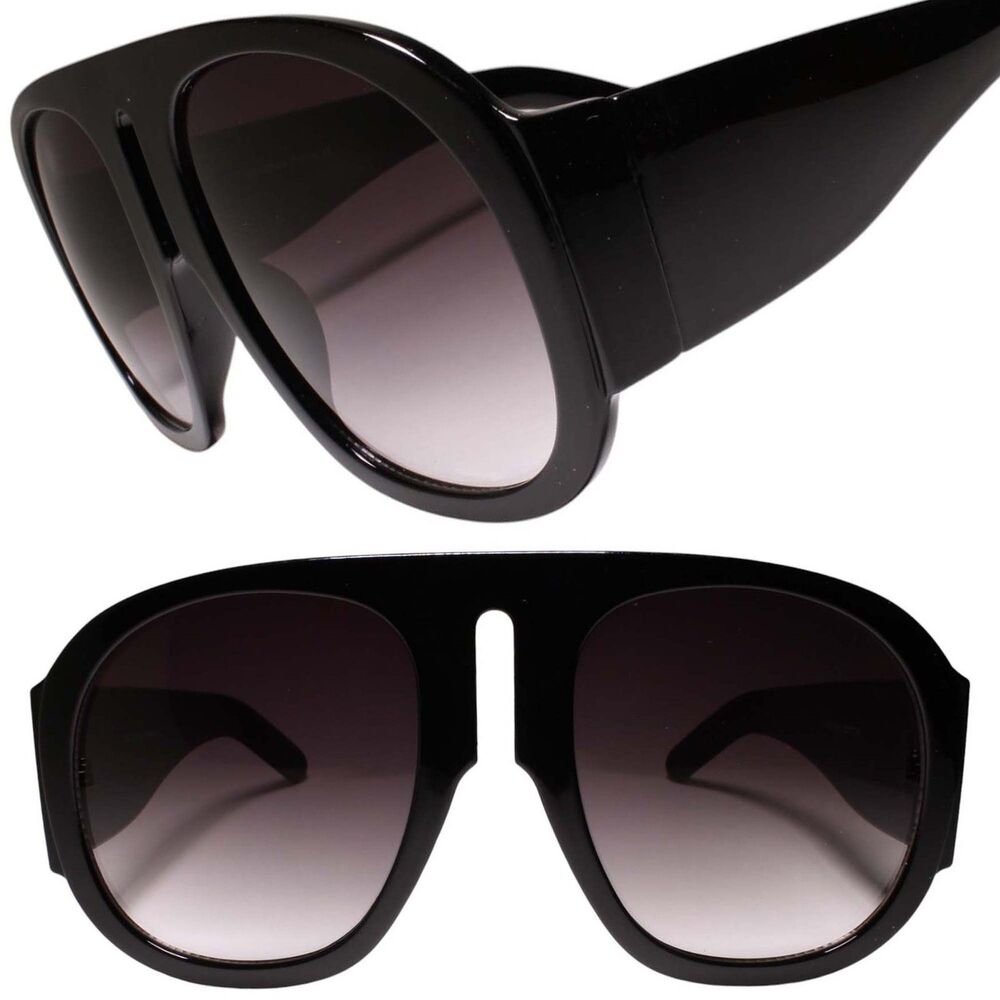 Classic Vintage Retro Party Club Dj Pimp Style Round Sun Glasses Black Frame